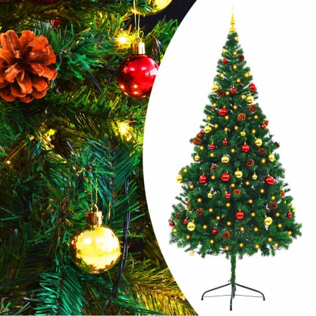 Árbol de Navidad preiluminado con luces y bolas verde 210 cm von , Weihnachtsbäume - Ref: Foro24-321501, Preis: 94,54 €, Raba...