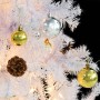 Árbol de Navidad preiluminado con luces y bolas blanco 180 cm by , Christmas trees - Ref: Foro24-321503, Price: 65,18 €, Disc...