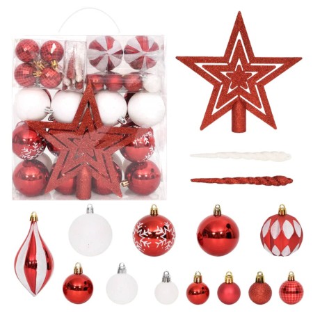 Juego de adornos de navidad de 64 piezas rojo y blanco de , Adornos festivos - Ref: Foro24-330089, Precio: 26,52 €, Descuento: %