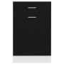Schwarzer Küchenschubladen-Unterschrank aus Holzwerkstoff von vidaXL, Küchenschränke - Ref: Foro24-801221, Preis: 82,66 €, Ra...