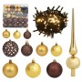 Set de bolas de Navidad 120 pzas con pico 300 LED dorado bronce by , Christmas lights - Ref: Foro24-330096, Price: 53,95 €, D...