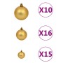 Set de bolas de Navidad 120 pzas con pico 300 LED dorado bronce by , Christmas lights - Ref: Foro24-330096, Price: 53,95 €, D...