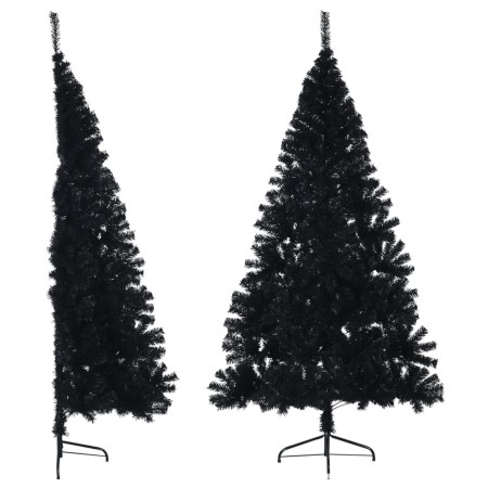 Medio árbol de Navidad artificial con soporte PVC negro 210 cm by , Christmas trees - Ref: Foro24-344678, Price: 50,14 €, Dis...