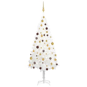 Árbol de Navidad preiluminado con luces y bolas blanco 180 cm by , Christmas trees - Ref: Foro24-3077548, Price: 140,46 €, Di...
