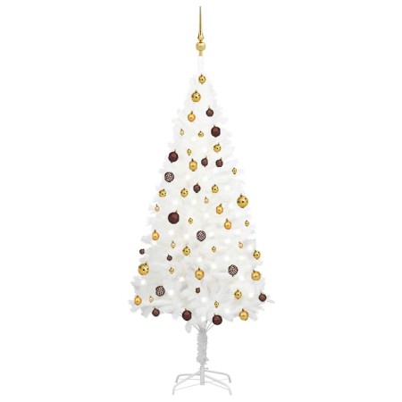 Árbol de Navidad preiluminado con luces y bolas blanco 180 cm by , Christmas trees - Ref: Foro24-3077548, Price: 140,46 €, Di...