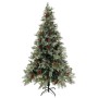 Árbol de Navidad con luces y piñas PVC PE verde y blanco 195 cm by , Christmas trees - Ref: Foro24-3094565, Price: 178,18 €, ...