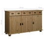Aparador de madera maciza de pino 134x39x79,5 cm by , Sideboards - Ref: Foro24-325538, Price: 214,00 €, Discount: %