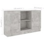 Aparador de madera contrachapada gris hormigón 120x30,5x70 cm