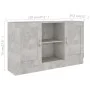 Betongraues Sperrholz-Sideboard 120x30,5x70 cm von vidaXL, Sideboards - Ref: Foro24-802781, Preis: 91,21 €, Rabatt: %