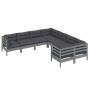 Gartenmöbel 8-teilig und graue Kissen aus massivem Kiefernholz von vidaXL, Gartensets - Ref: Foro24-3096973, Preis: 666,89 €,...