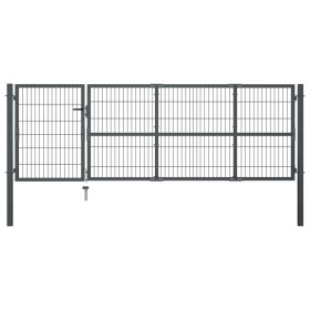 Puerta de valla de jardín con postes acero antracita 350x100 cm von , Gartentore - Ref: Foro24-144399, Preis: 327,06 €, Rabat...