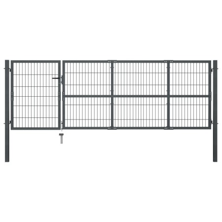 Puerta de valla de jardín con postes acero antracita 350x100 cm by , garden gates - Ref: Foro24-144399, Price: 327,06 €, Disc...