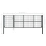 Puerta de valla de jardín con postes acero antracita 350x100 cm by , garden gates - Ref: Foro24-144399, Price: 327,06 €, Disc...