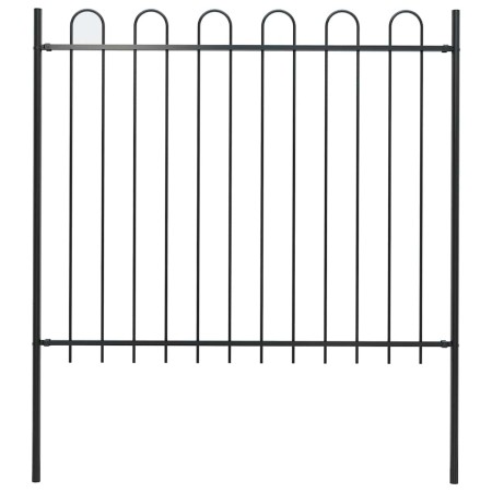 Valla de jardín con puntas de aro acero negro 1,8 m by , fence panels - Ref: Foro24-144932, Price: 68,37 €, Discount: %