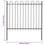 Valla de jardín con puntas de aro acero negro 1,8 m by , fence panels - Ref: Foro24-144932, Price: 68,37 €, Discount: %