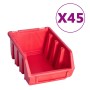 Kit de cajas de almacenaje 96 pzas paneles de pared rojo negro de , Armarios para herramientas - Ref: Foro24-150807, Precio: ...