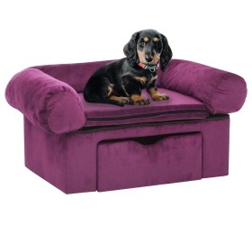 Sofá para perros con cajón felpa borgoña 75x50x38 cm von , Betten für Hunde - Ref: Foro24-171081, Preis: 112,08 €, Rabatt: %