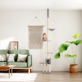 Árbol rascador gatos suelo a techo gris claro 258,5-284,5 cm by , Cat furniture - Ref: Foro24-171718, Price: 56,70 €, Discoun...