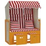 Silla Strandkorb con cojines ratán sintético madera rojo blanco by , Loungers - Ref: Foro24-318665, Price: 320,57 €, Discount: %