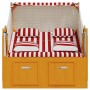 Silla Strandkorb con cojines ratán sintético madera rojo blanco by , Loungers - Ref: Foro24-318665, Price: 320,57 €, Discount: %