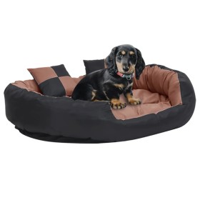 Cojín para perro reversible y lavable negro marrón 110x80x23cm de , Camas para perros - Ref: Foro24-171221, Precio: 69,10 €