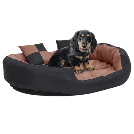 Cojín para perro reversible y lavable negro marrón 110x80x23cm de , Camas para perros - Ref: Foro24-171221, Precio: 69,10 €