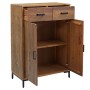 Zapatero de madera maciza de pino 75x40x110 cm de , Zapateros y organizadores de calzado - Ref: Foro24-349933, Precio: 261,64...