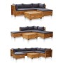 Reposapiés seccional con cojín madera maciza de acacia von , Modulare Sofas für den Außenbereich - Ref: Foro24-46691, Preis: ...