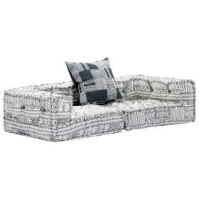 Puf modular de 2 plazas tela gris claro by , Cushions for chairs and sofas - Ref: Foro24-249407, Price: 183,81 €, Discount: %