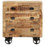 Aparador con ruedas de madera maciza de mango 70x40x75 cm | Foro24.es | Tu tienda online para hogar, jardín y más Foro24.es
