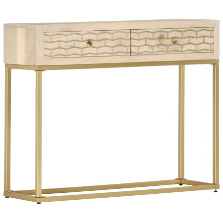 Mesa consola de madera maciza de mango dorado 90x30x75 cm by , Sideboards - Ref: Foro24-286505, Price: 183,19 €, Discount: %