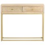 Mesa consola de madera maciza de mango dorado 90x30x75 cm by , Sideboards - Ref: Foro24-286505, Price: 183,19 €, Discount: %