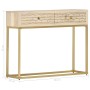 Mesa consola de madera maciza de mango dorado 90x30x75 cm by , Sideboards - Ref: Foro24-286505, Price: 183,19 €, Discount: %