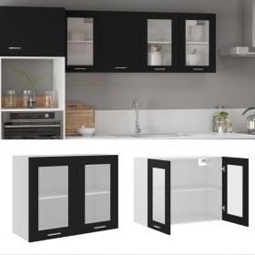 Black plywood kitchen hanging cabinet 80x31x60 cm by vidaXL, Kitchen cabinets - Ref: Foro24-802530, Price: 74,97 €, Discount: %