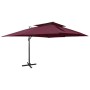 Sombrilla jardín voladiza cubierta doble rojo burdeos 400x300cm by , Umbrellas - Ref: Foro24-312381, Price: 372,20 €, Discoun...