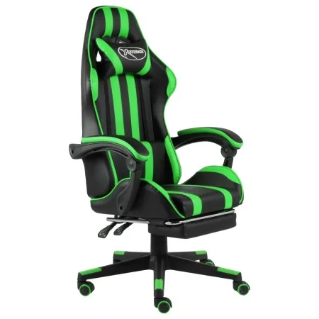 Gaming-Stuhl mit Fußstütze aus schwarzem und grünem Kunstleder von vidaXL, Bürostühle - Ref: Foro24-20529, Preis: 135,91 €, R...