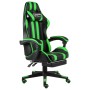 Gaming chair with footrest black and green synthetic leather by vidaXL, Office chairs - Ref: Foro24-20529, Price: 138,53 €, D...