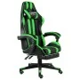 Gaming-Stuhl mit Fußstütze aus schwarzem und grünem Kunstleder von vidaXL, Bürostühle - Ref: Foro24-20529, Preis: 135,91 €, R...