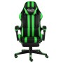 Gaming chair with footrest black and green synthetic leather by vidaXL, Office chairs - Ref: Foro24-20529, Price: 138,53 €, D...