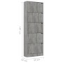 Zapatero 5 puertas madera ingeniería gris hormigón 59x24x167 cm by , Shoe racks and shoe organizers - Ref: Foro24-338140, Pri...