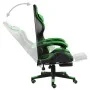 Silla gaming con reposapiés cuero sintético negro y verde de vidaXL, Sillas de oficina - Ref: Foro24-20529, Precio: 127,50 €,...