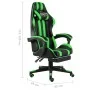 Silla gaming con reposapiés cuero sintético negro y verde de vidaXL, Sillas de oficina - Ref: Foro24-20529, Precio: 127,50 €,...