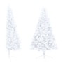Medio árbol de Navidad con luces y bolas blanco 240 cm by , Christmas trees - Ref: Foro24-3077486, Price: 87,05 €, Discount: %