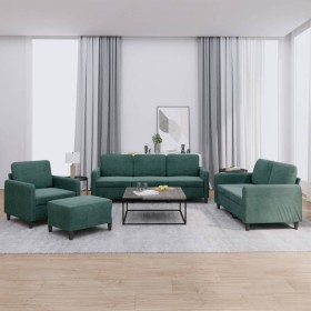 Juego de sofás 4 piezas terciopelo verde oscuro von , Sofas - Ref: Foro24-3201946, Preis: 790,54 €, Rabatt: %