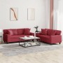 Juego de sofás con cojines 2 piezas cuero sintético rojo tinto von , Sofas - Ref: Foro24-3201927, Preis: 574,17 €, Rabatt: %