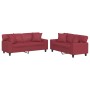 Juego de sofás con cojines 2 piezas cuero sintético rojo tinto von , Sofas - Ref: Foro24-3201927, Preis: 574,17 €, Rabatt: %