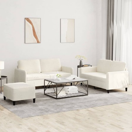 Juego de sofás 3 piezas terciopelo crema by , Sofas - Ref: Foro24-3201992, Price: 547,34 €, Discount: %