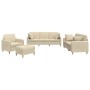 Juego de sofás con cojines 4 piezas tela crema von , Sofas - Ref: Foro24-3202080, Preis: 682,61 €, Rabatt: %