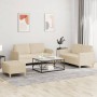 Juego de sofás con cojines 3 piezas tela crema by , Sofas - Ref: Foro24-3202096, Price: 475,61 €, Discount: %