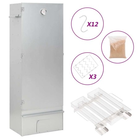 Horno ahumador de BBQ con generador humo frío acero galvanizado by , Barbecues - Ref: Foro24-3200760, Price: 189,29 €, Discou...